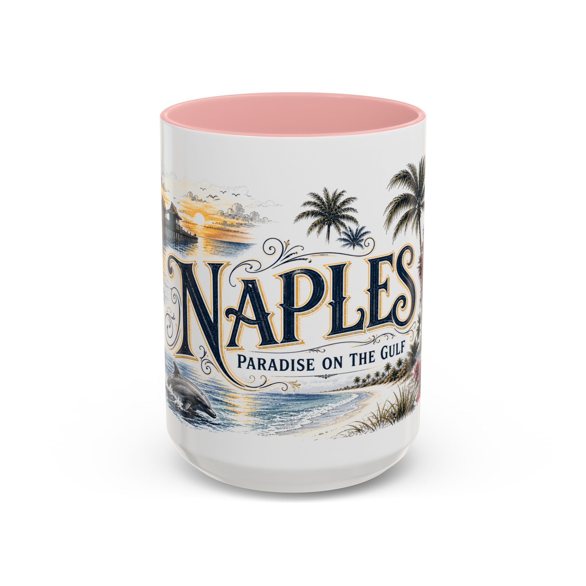 Naples Coffee Mug | United States Travel Souvenir | Vintage Illustrated City Gift | 11 oz 15 oz Accent Mug