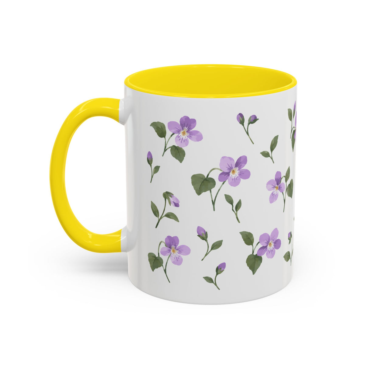 New Jersey Violet Mug, State Flower Floral Coffee Cup, 11oz Botanical Gift