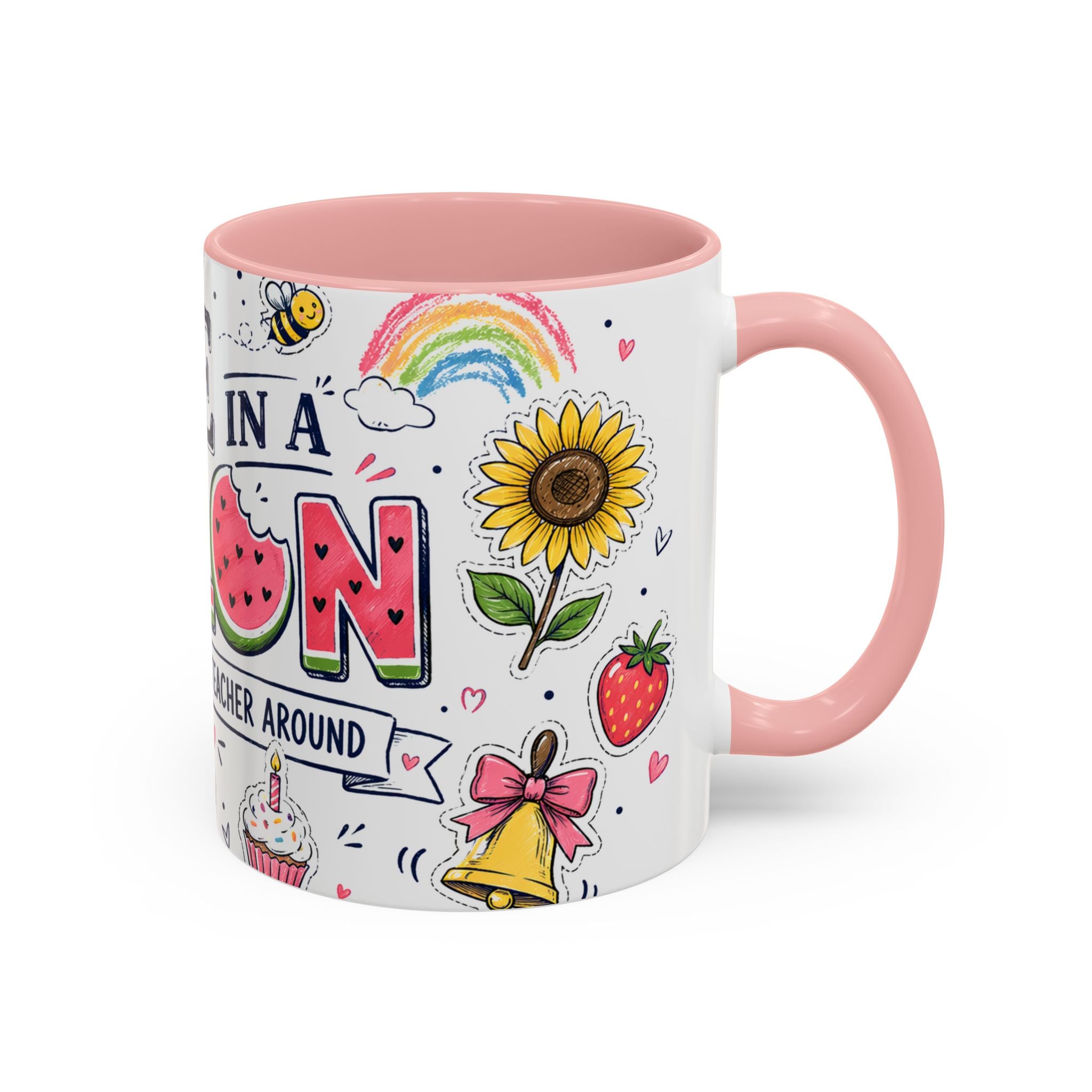 One in a Melon Coffee Mug | Sweetest Teacher Appreciation Gift | Accent Color Ceramic 11oz 15oz