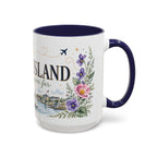 Rhode Island State Map Mug | Botanical Seaside Accent Cup (11oz or 15oz)
