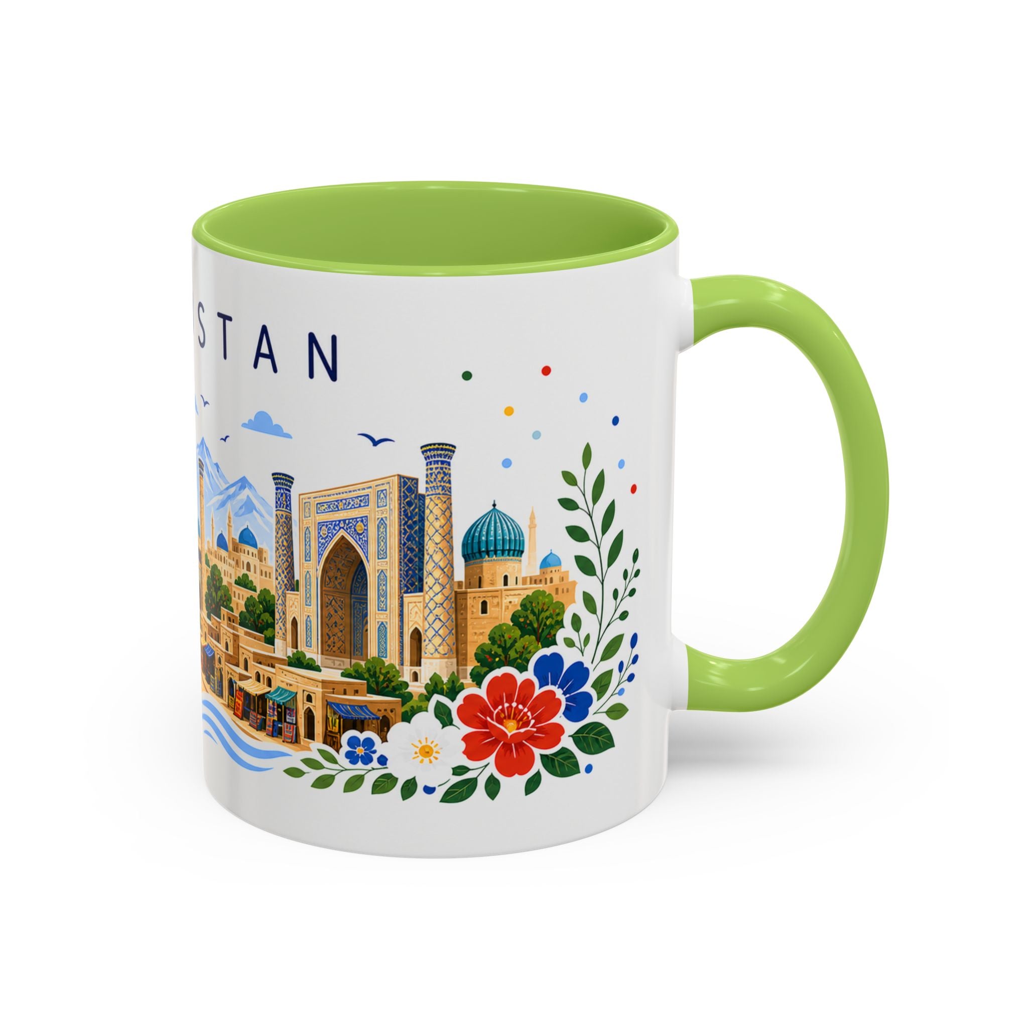 Uzbekistan Coffee Mug | Travel Souvenir Accent Mug | Place Gift Ceramic Cup 11oz 15oz