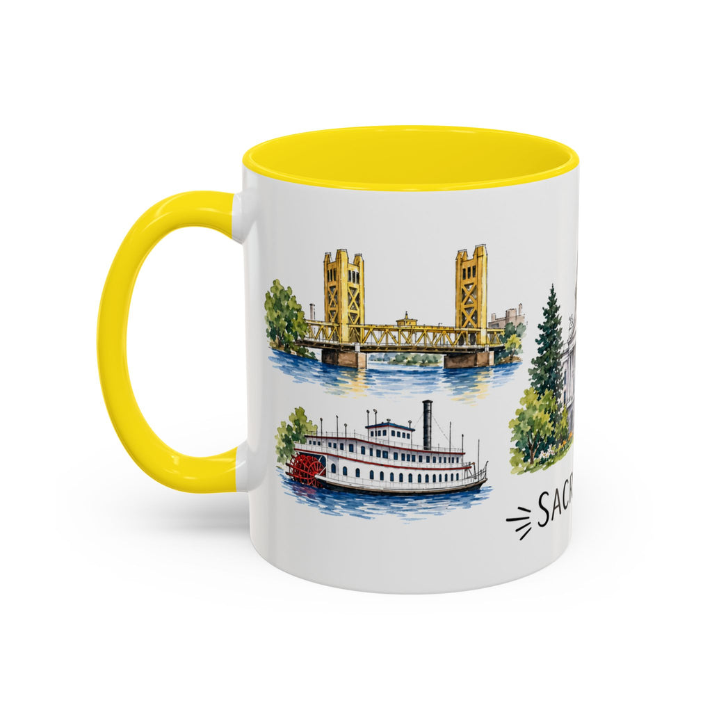 Sacramento Illustrated Travel Mug | City Souvenir Accent Coffee Mug | 11oz 15oz Ceramic Cup