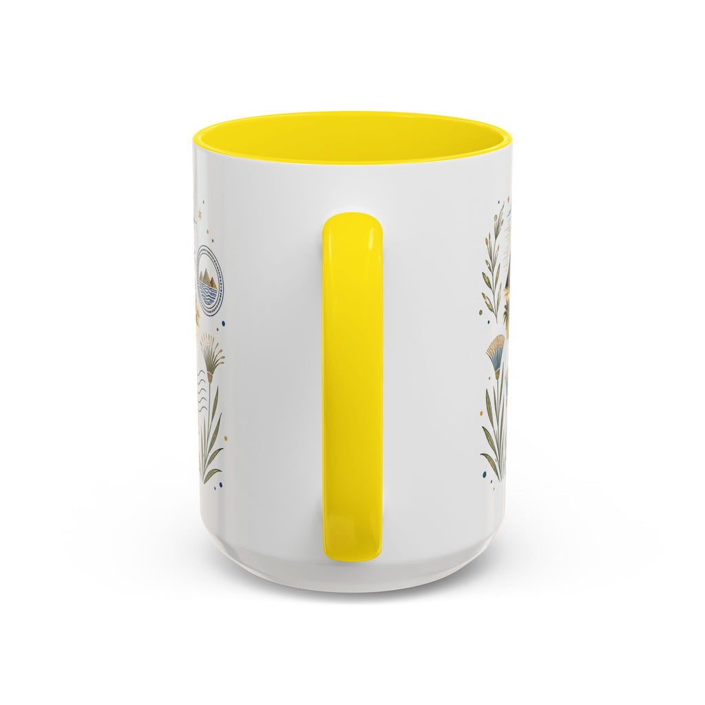 Pyramids of Giza Coffee Mug | Travel Destination Souvenir Gift | Accent Color Ceramic 11oz 15oz