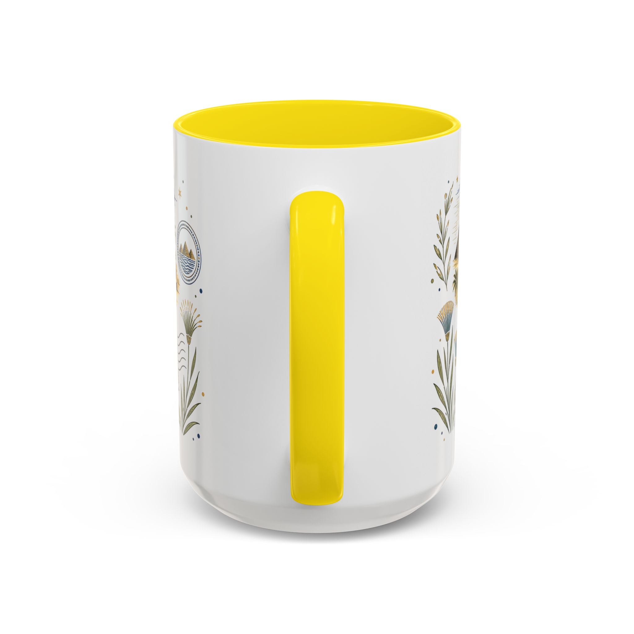 Pyramids of Giza Coffee Mug | Travel Destination Souvenir Gift | Accent Color Ceramic 11oz 15oz