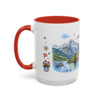 Hallstatt Illustrated Travel Mug | Austria Souvenir Accent Coffee Mug | 11oz 15oz Ceramic Cup