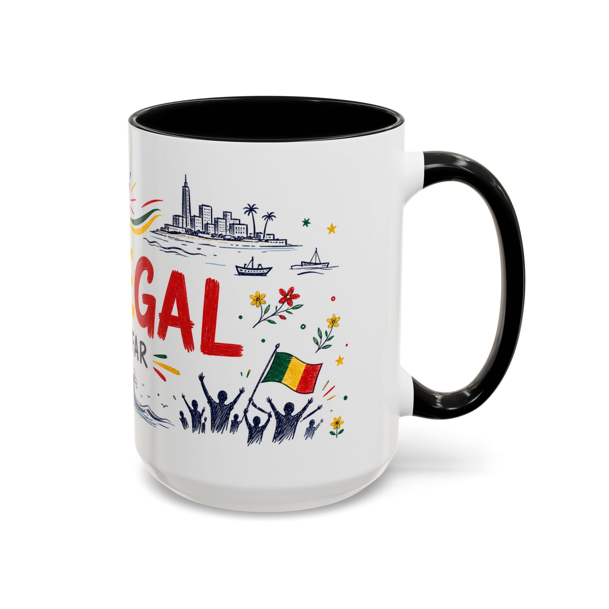 Senegal Soccer Coffee Mug | World Cup Fan Gift | Accent Color Ceramic 11oz 15oz Match Day Cup