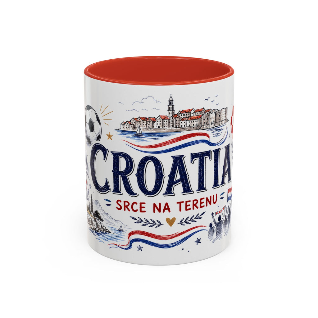 Croatia Soccer Coffee Mug | World Cup Fan Gift | Accent Color Ceramic 11oz 15oz Match Day Cup
