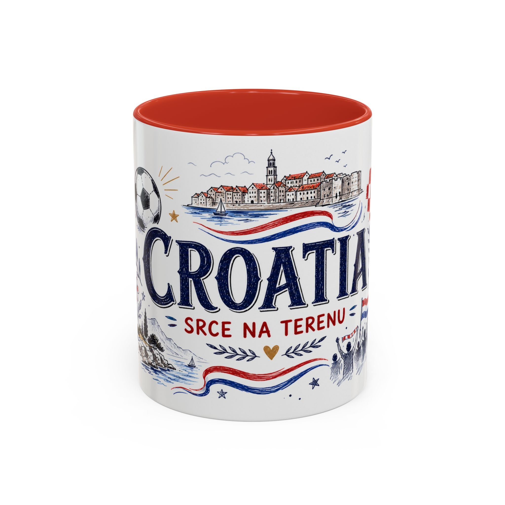 Croatia Soccer Coffee Mug | World Cup Fan Gift | Accent Color Ceramic 11oz 15oz Match Day Cup