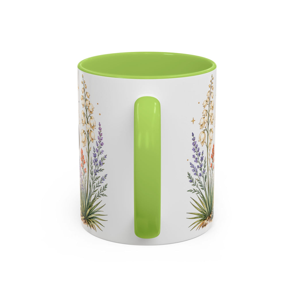 New Mexico State Map Mug | Desert Scenery, Yucca Flower Accent Coffee Cup