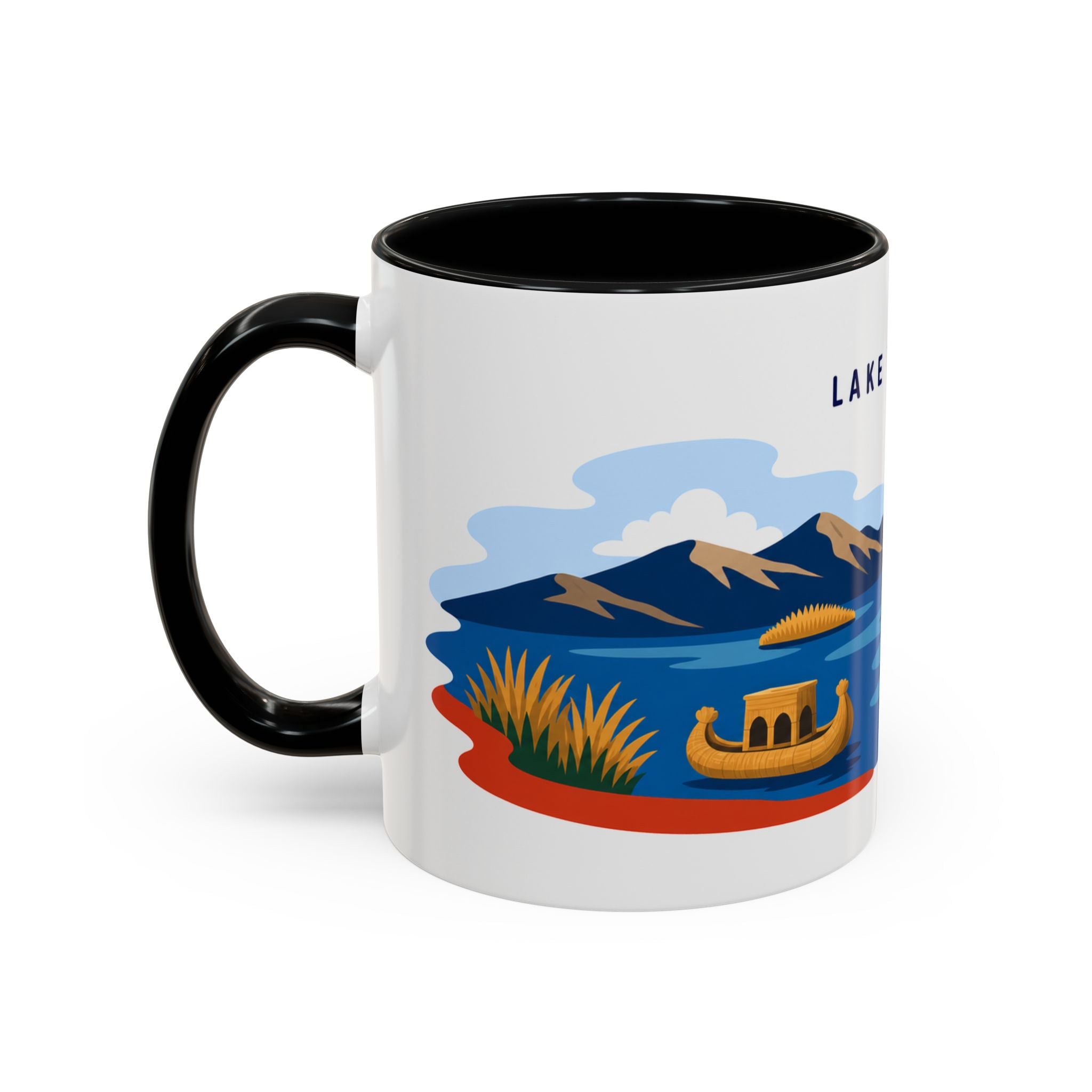 Lake Titicaca Coffee Mug | Travel Destination Souvenir Gift | Accent Color Ceramic 11oz 15oz