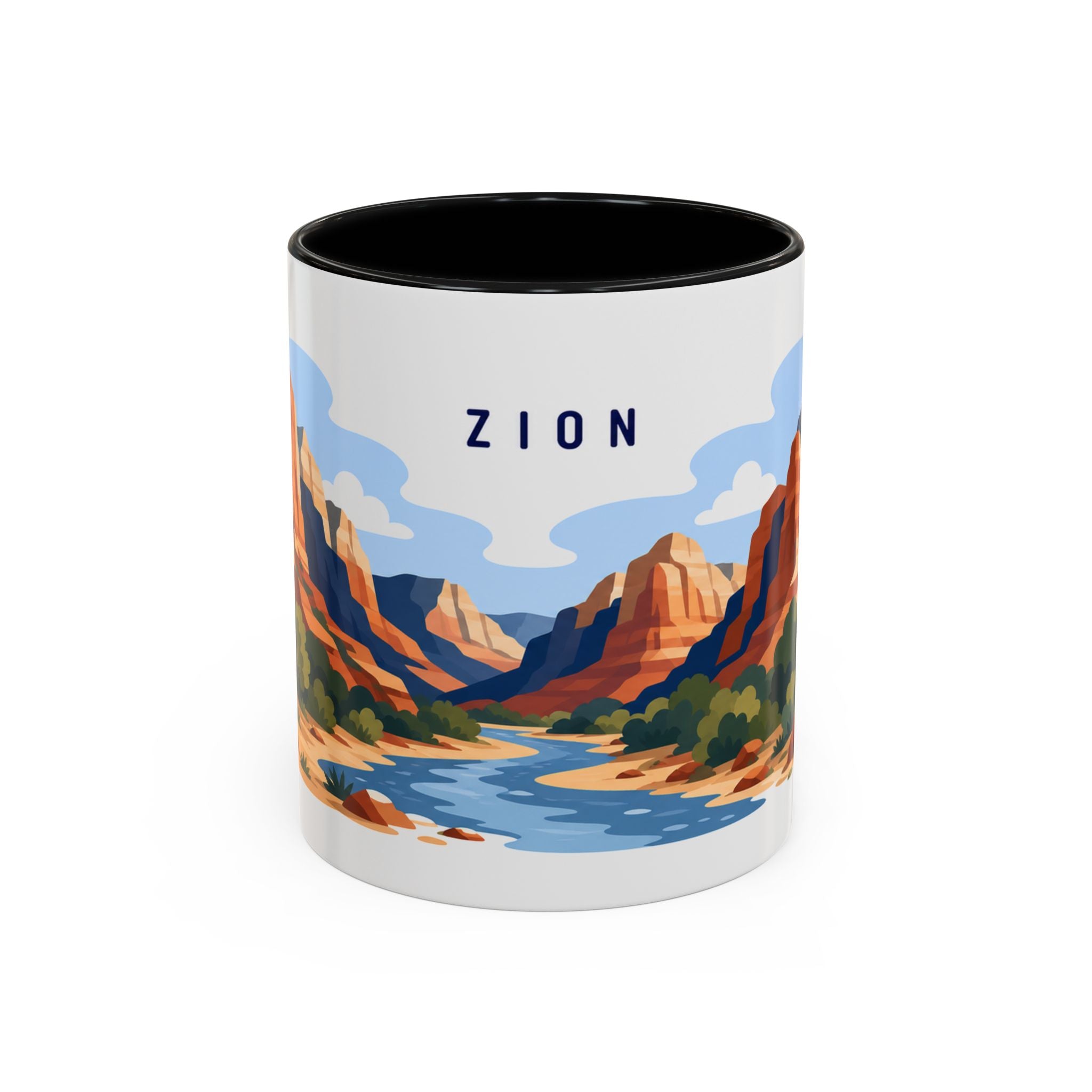 Zion National Park Coffee Mug | Solid Color Block Park Souvenir | 11oz 15oz Accent Mug