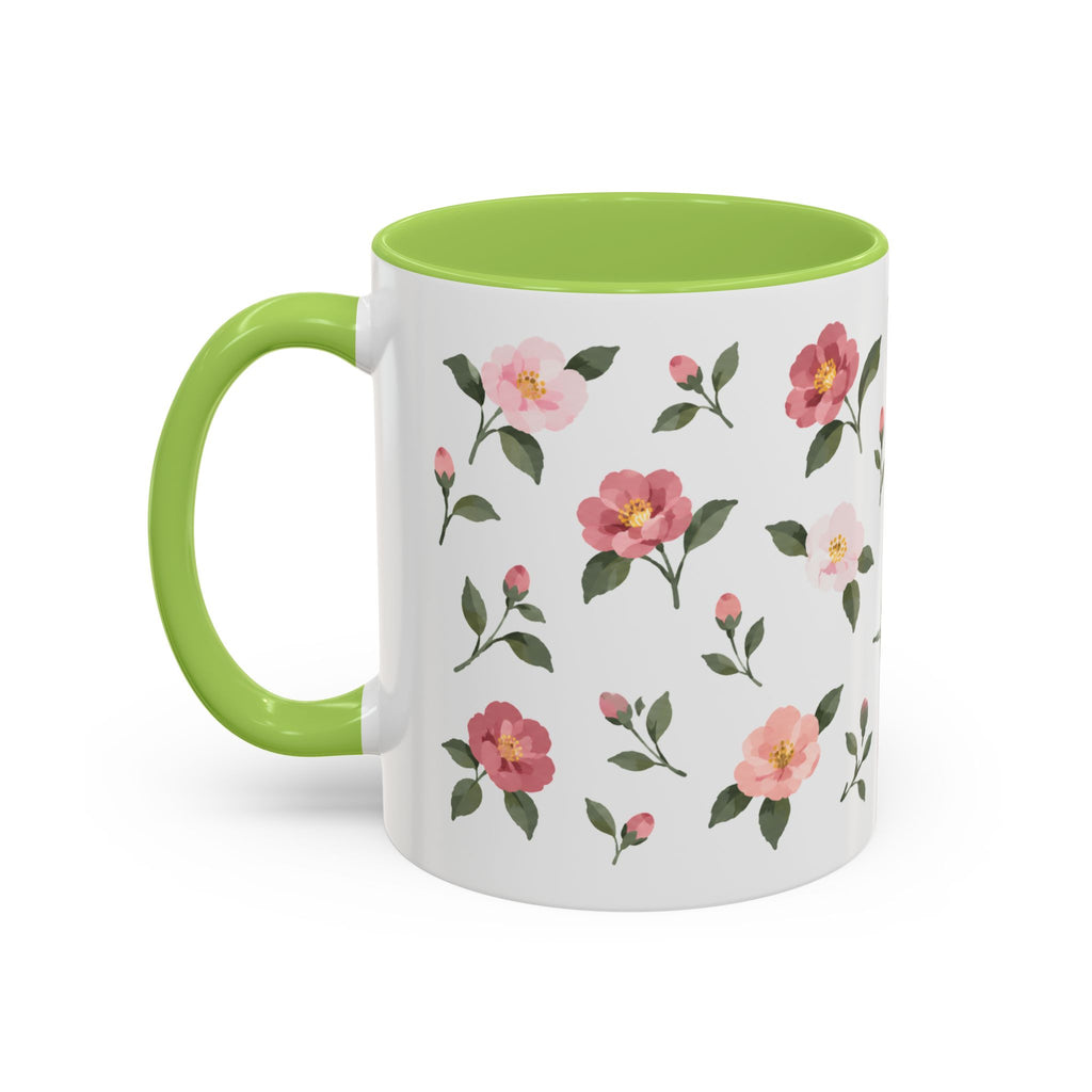 Alabama Camellia Mug, State Flower Floral Coffee Cup, 11oz Botanical Gift