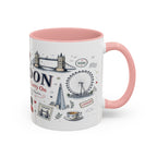 London Coffee Mug | England Souvenir Travel Gift | Accent Color Ceramic 11oz 15oz