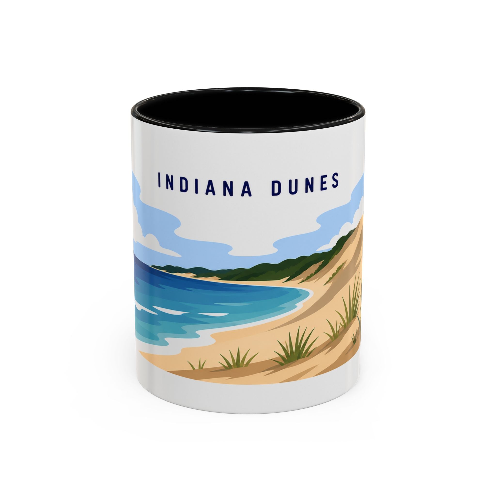 Indiana Dunes National Park Coffee Mug | Solid Color Block Park Souvenir | 11oz 15oz Accent Mug