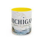 Michigan State Map Mug | Botanical Accents, Lakes Art | Homesick Gift