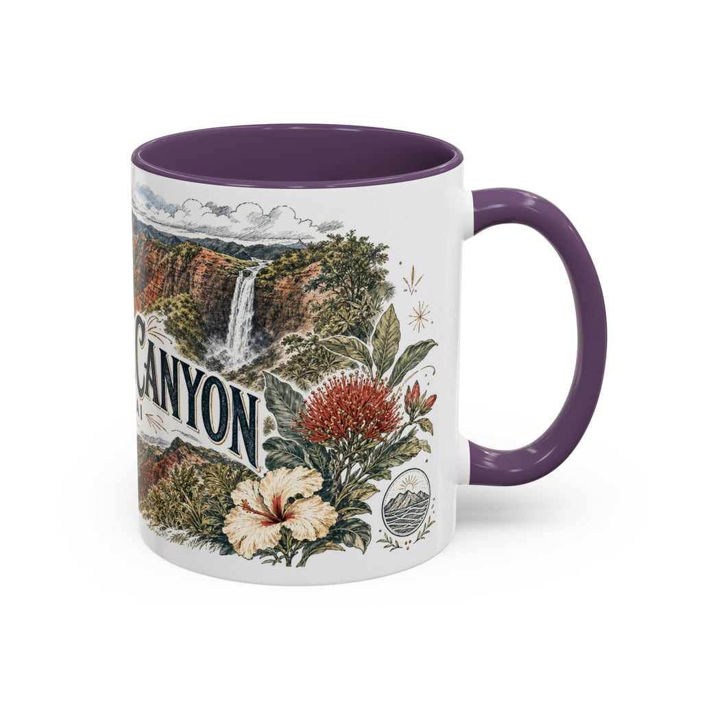 Waimea Canyon Mug, Kauai Travel Souvenir, Bucket List Gift, Accent Ceramic Coffee Mug 11oz 15oz