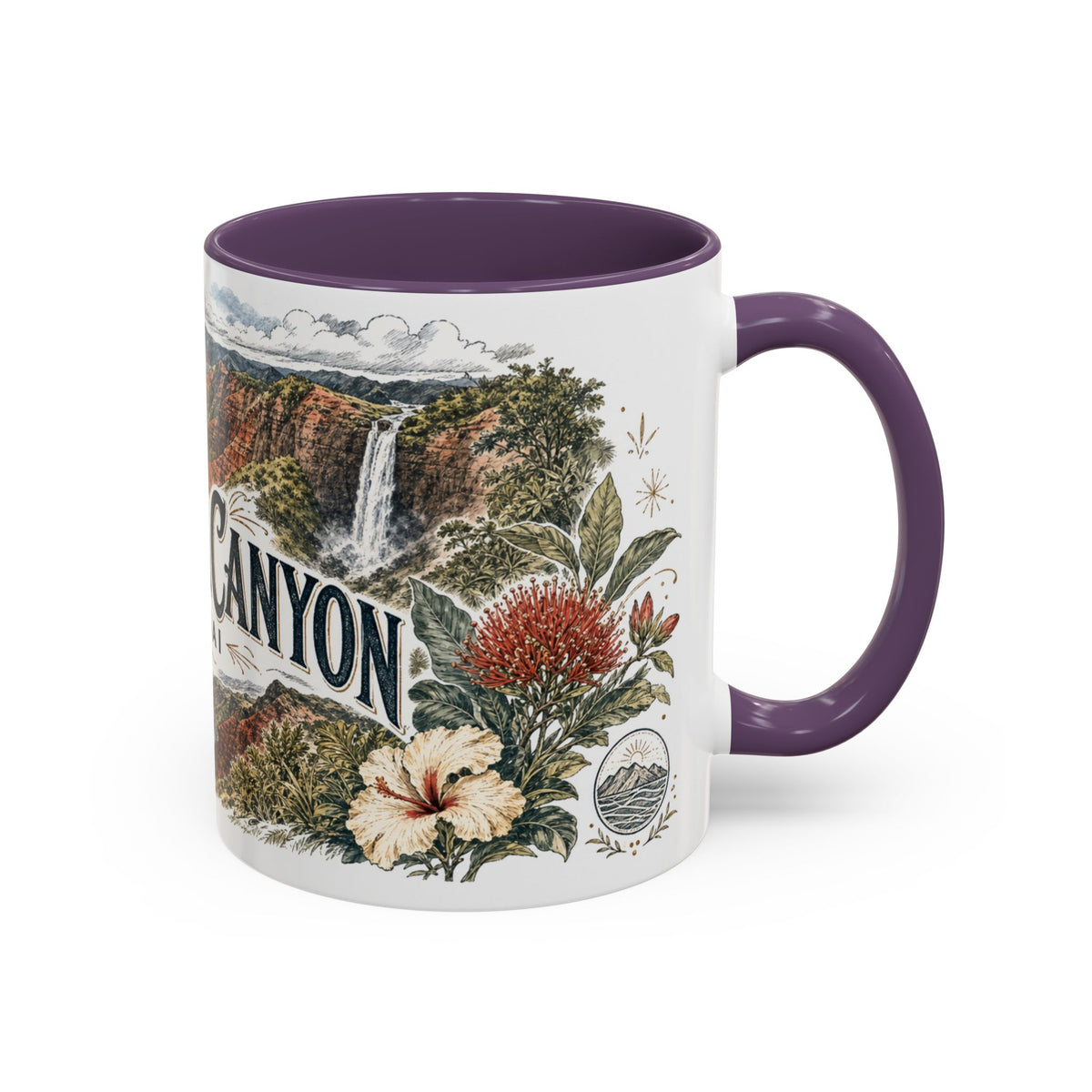 Waimea Canyon Mug, Kauai Travel Souvenir, Bucket List Gift, Accent Ceramic Coffee Mug 11oz 15oz