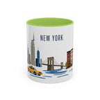 New York Coffee Mug | United States Travel Souvenir | Porcelain Decal City Gift | 11oz 15oz Accent Mug