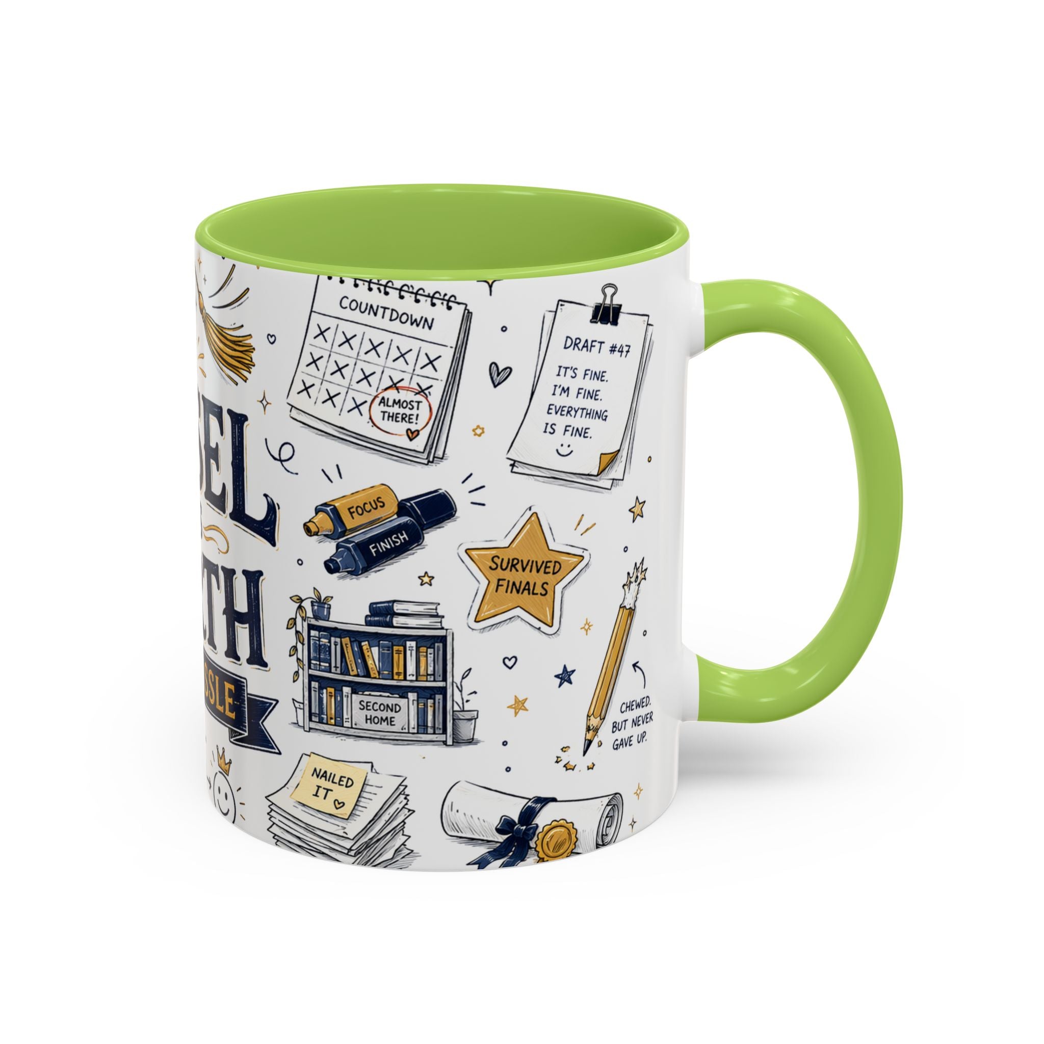 The Tassel Was Worth the Hassle Coffee Mug | Funny Graduation Gift 2026 | Accent Color Ceramic 11oz 15oz