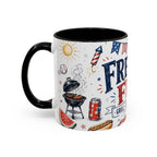 Freedom Fest Coffee Mug | Grill Chill Fireworks 4th of July | Accent Color Ceramic 11oz 15oz