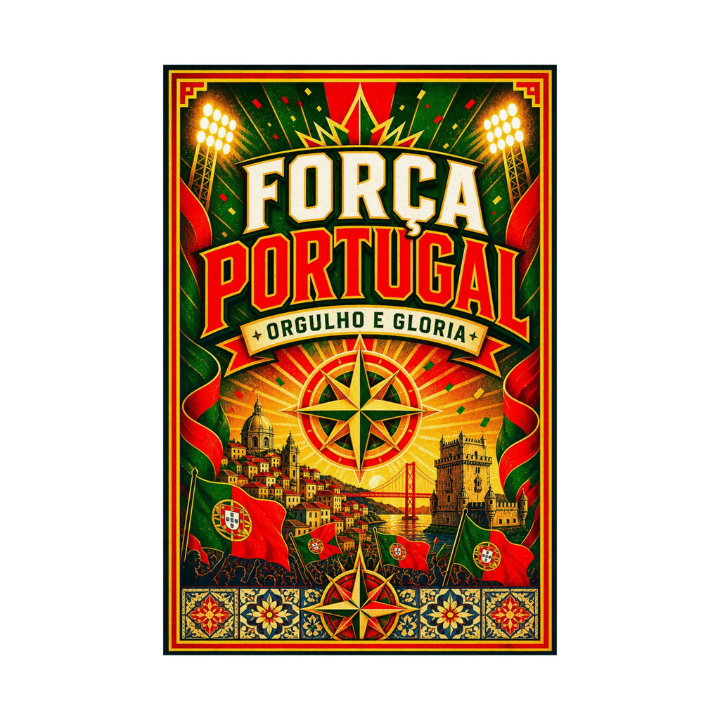 Portugal World Cup Poster | Rally Fan Art Print | 2026 Soccer Wall Decor