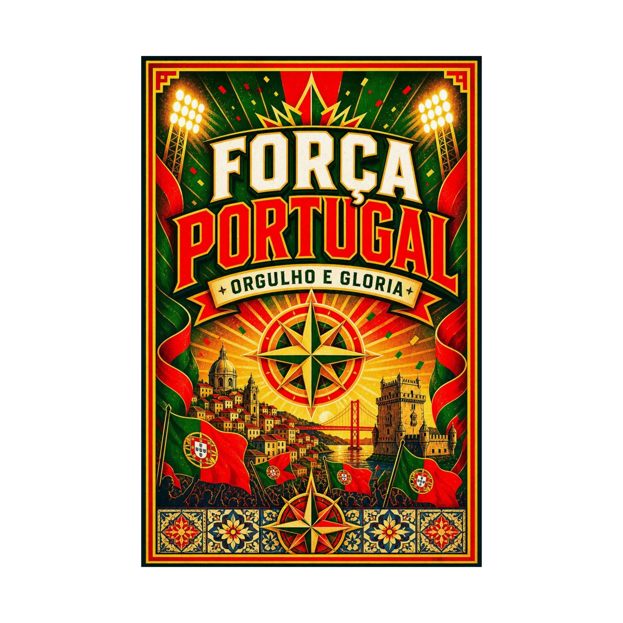 Portugal World Cup Poster | Rally Fan Art Print | 2026 Soccer Wall Decor