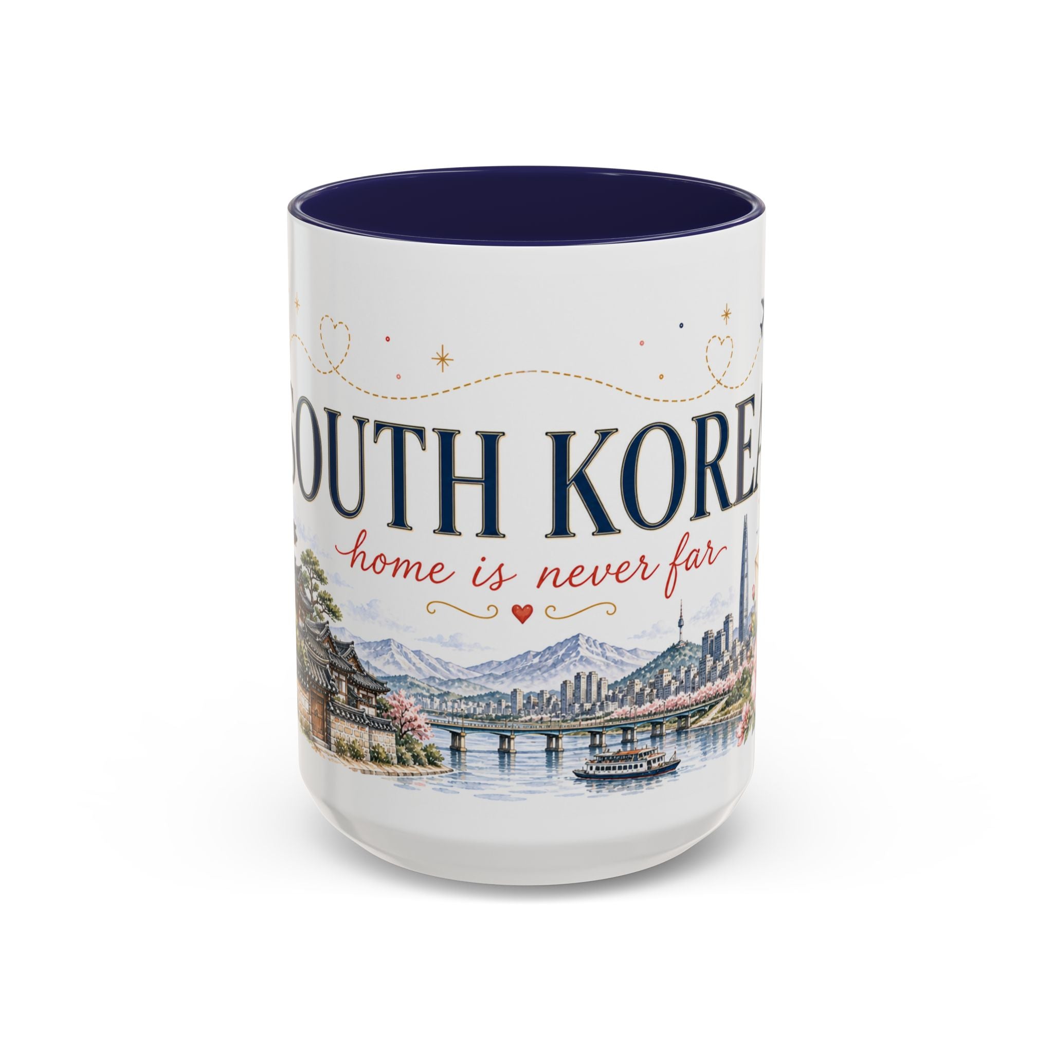 South Korea Home Country Mug | Moving Away Gift | Long Distance Friendship | 11 oz 15 oz Accent Mug