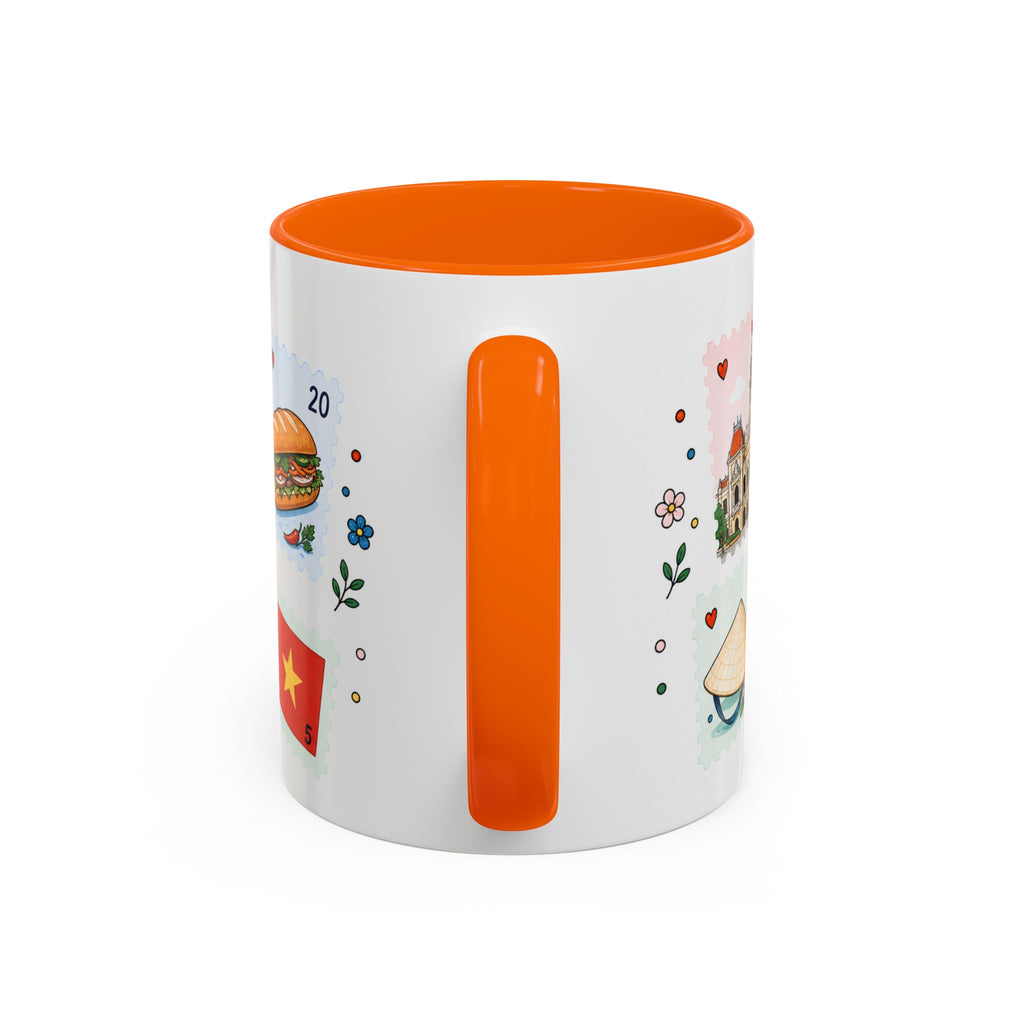 Ho Chi Minh City Coffee Mug | Postage Stamp Collage Mug | Travel Souvenir Accent Cup 11oz 15oz