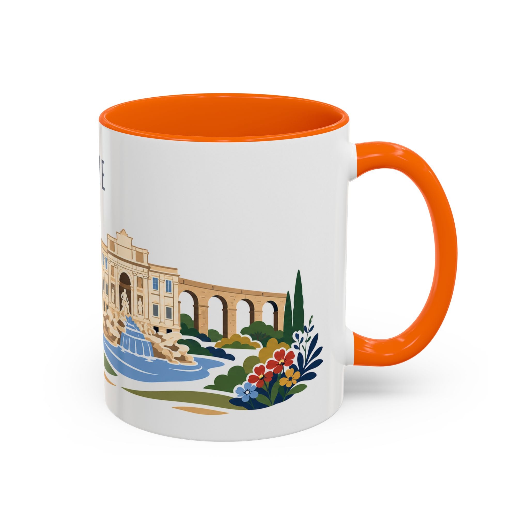 Rome Coffee Mug | Italy Travel Souvenir | Porcelain Decal City Gift | 11oz 15oz Accent Mug