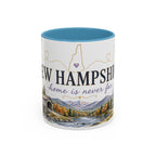 New Hampshire State Map Mug | Botanical Accents, Mountain Landscape Coffee Cup