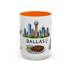 Dallas Illustrated Travel Mug | City Souvenir Accent Coffee Mug | 11oz 15oz Ceramic Cup