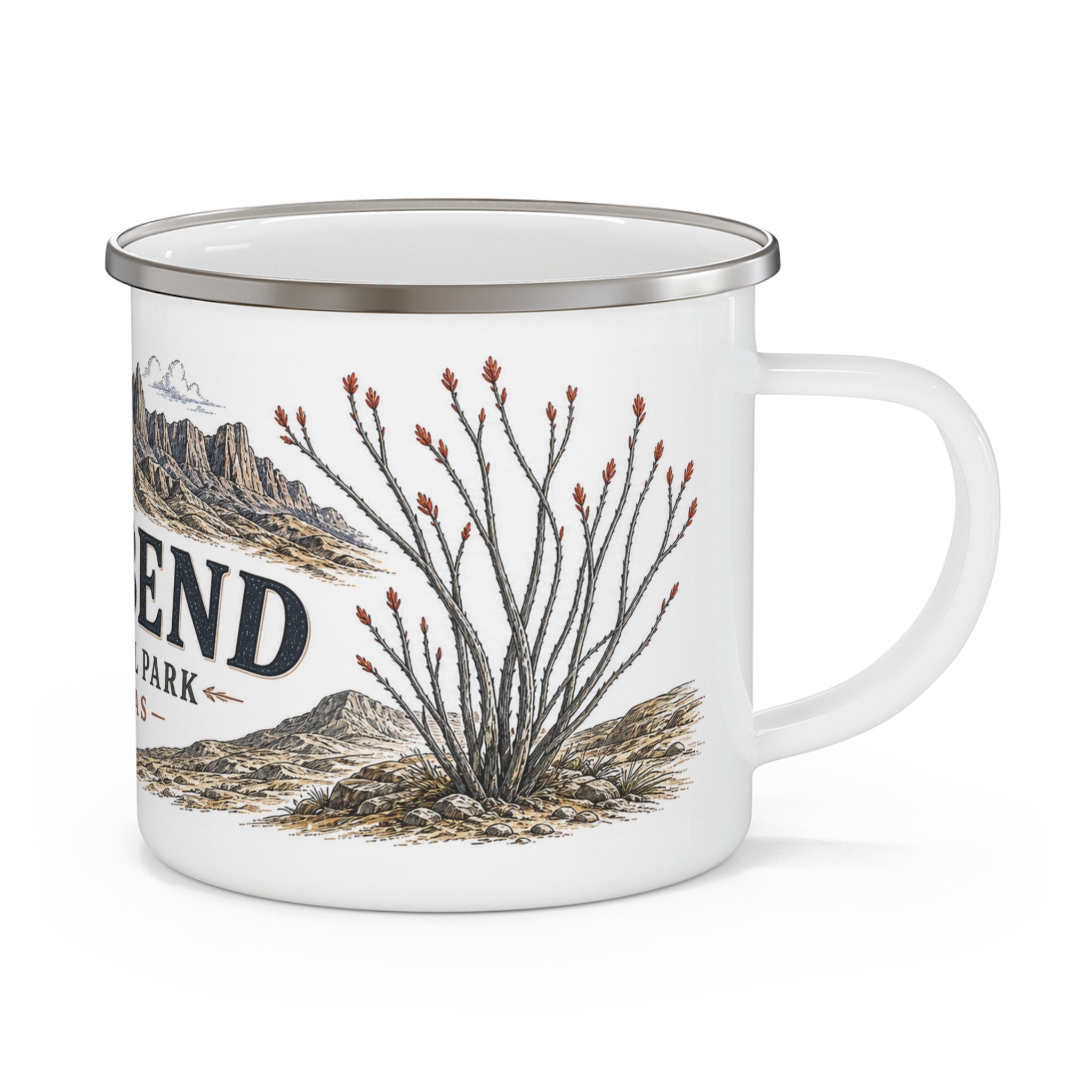 Big Bend National Park Vintage Enamel Camping Mug | 12oz National Park Hiking Gift