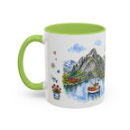 Reine Illustrated Travel Mug | Norway Souvenir Accent Coffee Mug | 11oz 15oz Ceramic Cup