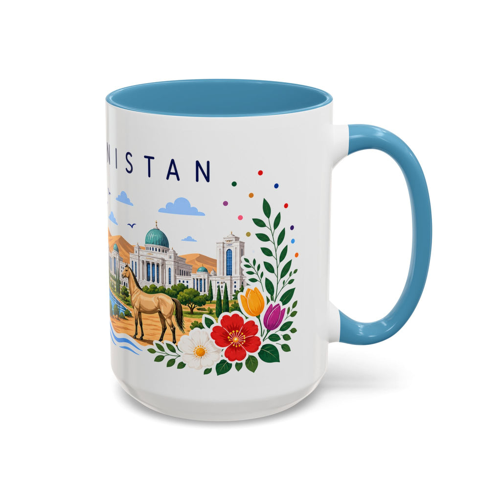Turkmenistan Coffee Mug | Travel Souvenir Accent Mug | Place Gift Ceramic Cup 11oz 15oz
