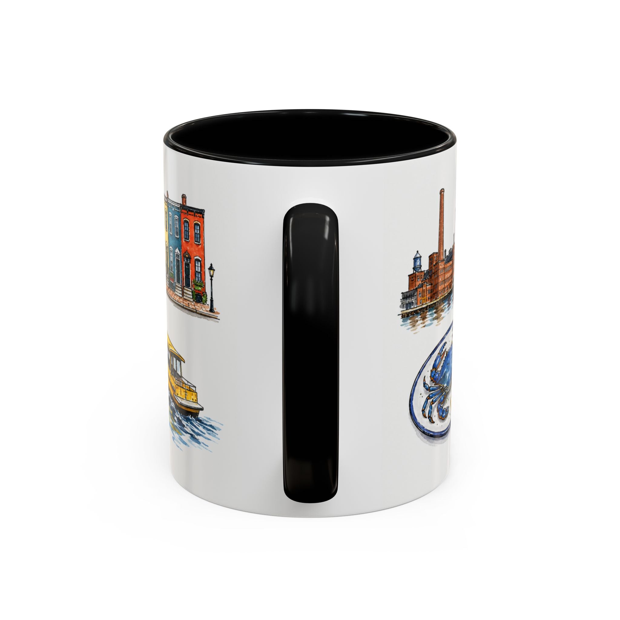 Baltimore Illustrated Travel Mug | City Souvenir Accent Coffee Mug | 11oz 15oz Ceramic Cup