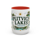 Plitvice Lakes Coffee Mug | Travel Destination Souvenir Gift | Accent Color Ceramic 11oz 15oz