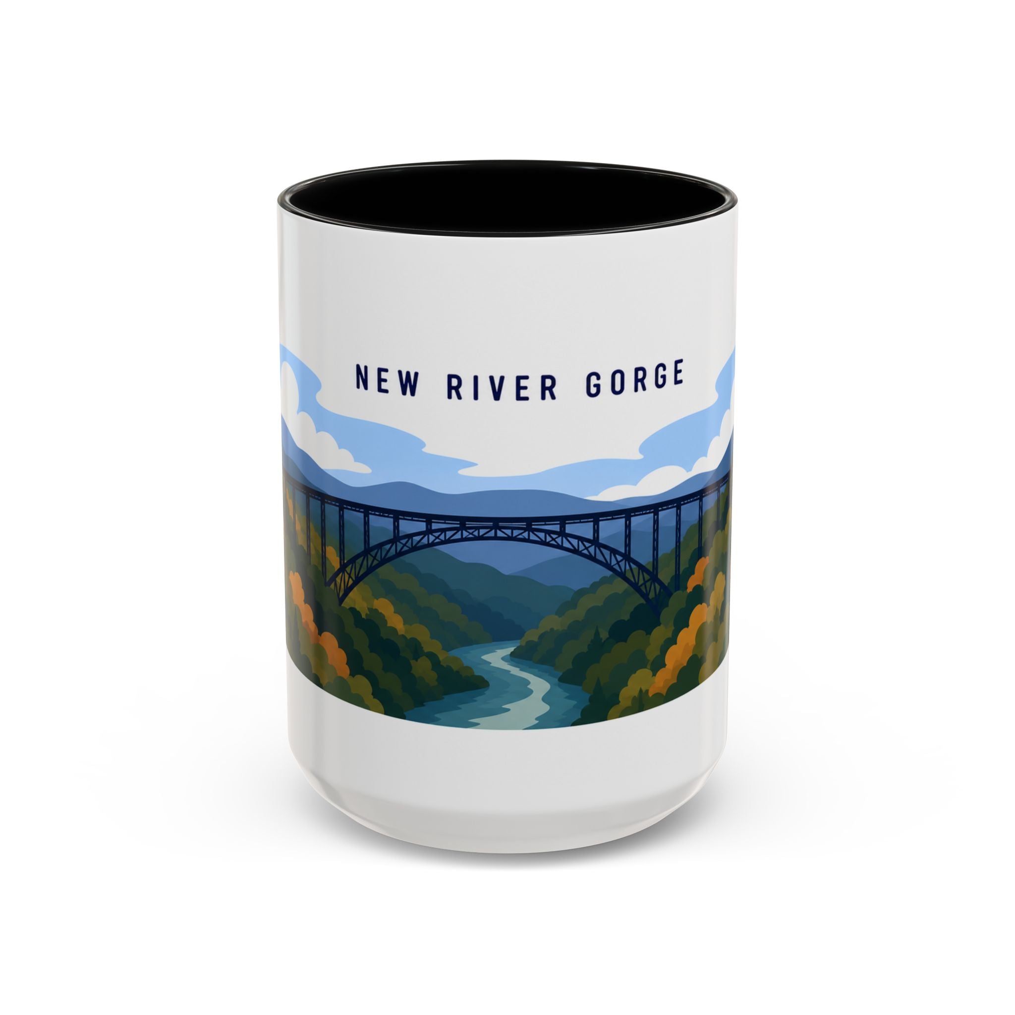 New River Gorge National Park and Preserve Coffee Mug | Solid Color Block Park Souvenir | 11oz 15oz Accent Mug