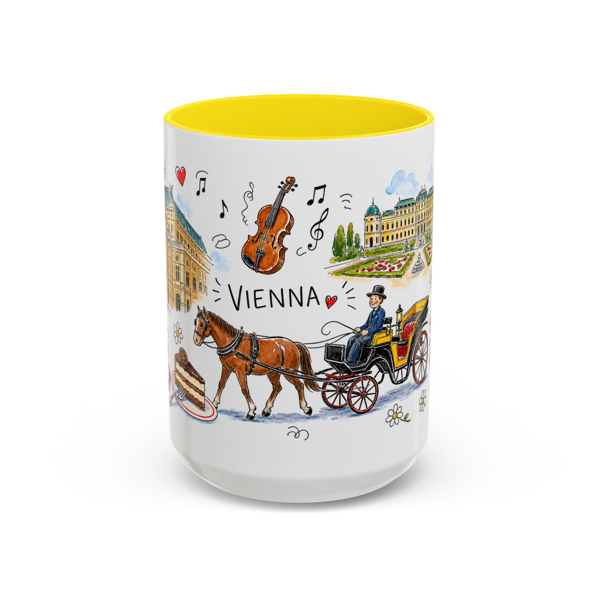 Vienna Travel Mug | European City Souvenir Accent Coffee Mug | 11oz 15oz Ceramic Cup