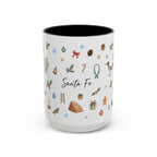 Santa Fe Christmas Mug | Watercolor City Souvenir | Ceramic Coffee Cup (11oz 15oz)