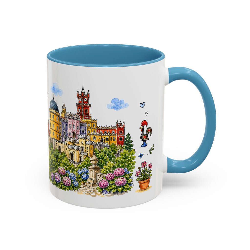 Sintra Illustrated Travel Mug | Portugal Souvenir Accent Coffee Mug | 11oz 15oz Ceramic Cup