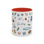 San Diego Christmas Mug | Watercolor City Souvenir, Holiday Travel Gift (11oz/15oz)