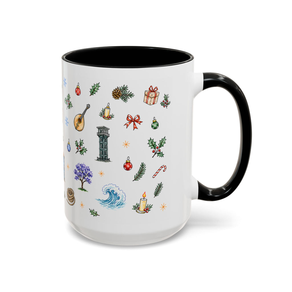 Lisbon Christmas Mug | Watercolor City Souvenir | Ceramic Coffee Cup 11oz 15oz