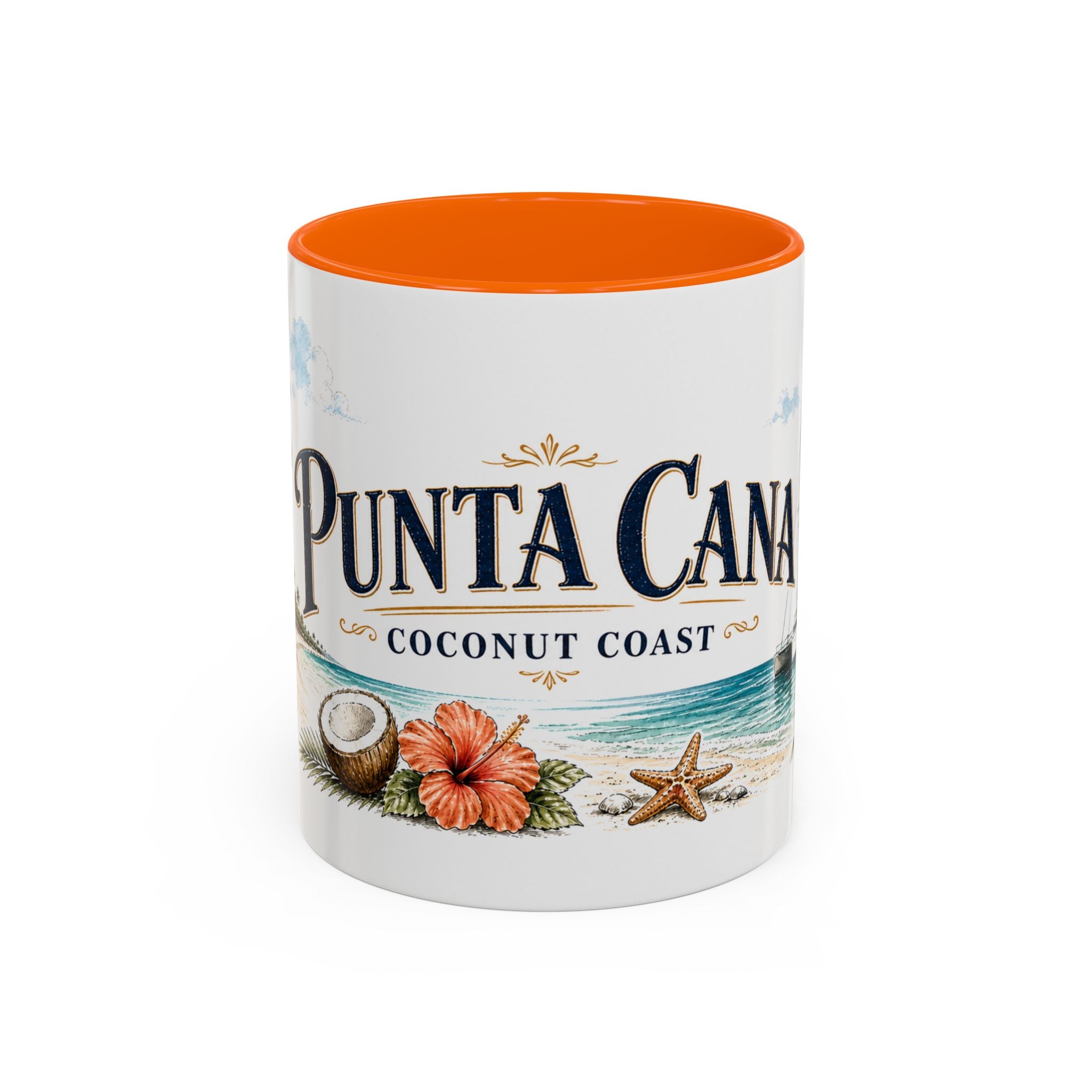 Punta Cana Coffee Mug | Dominican Republic Travel Souvenir | Vintage Illustrated City Gift | 11 oz 15 oz Accent Mug