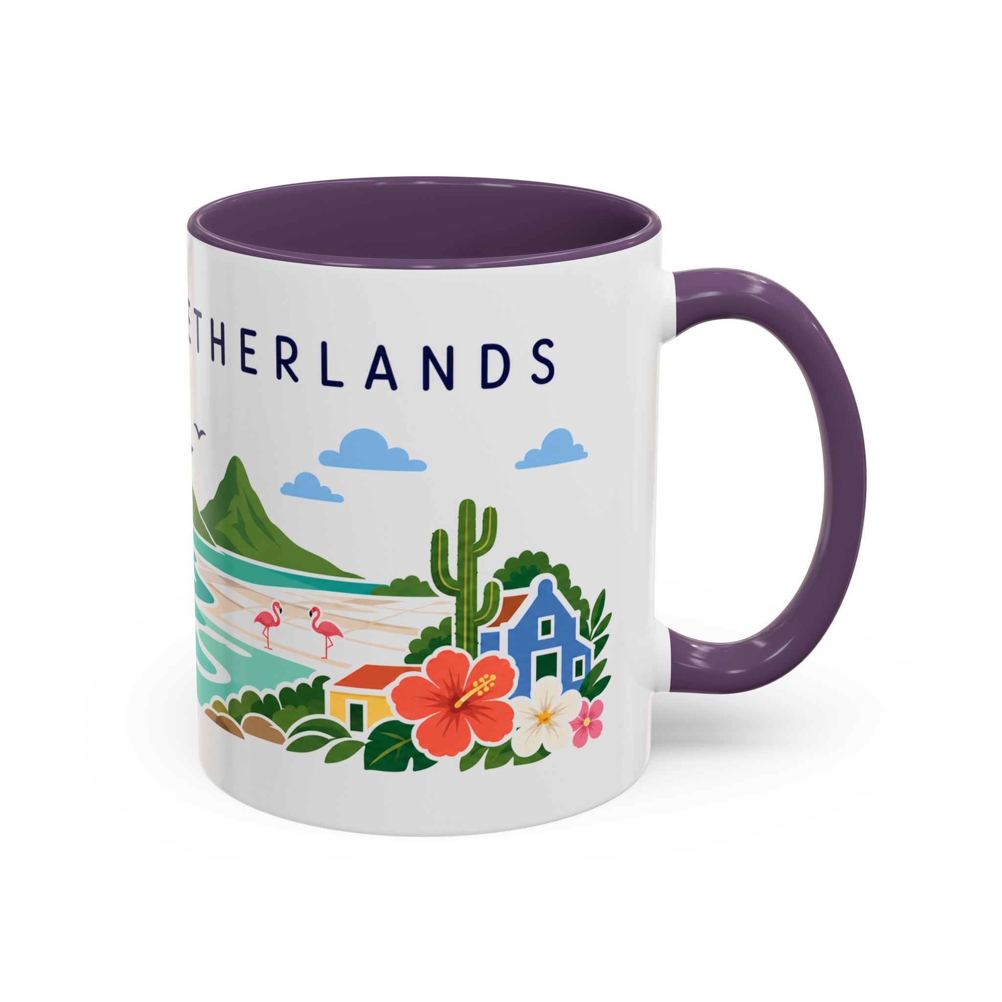 Caribbean Netherlands Coffee Mug | Travel Souvenir Accent Mug | Country Gift Ceramic Cup 11oz 15oz
