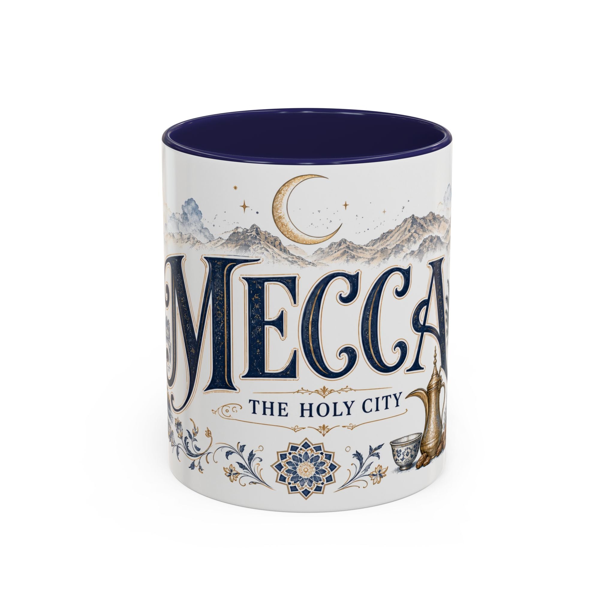 Mecca Coffee Mug | Saudi Arabia Travel Souvenir | Vintage Illustrated City Gift | 11 oz 15 oz Accent Mug