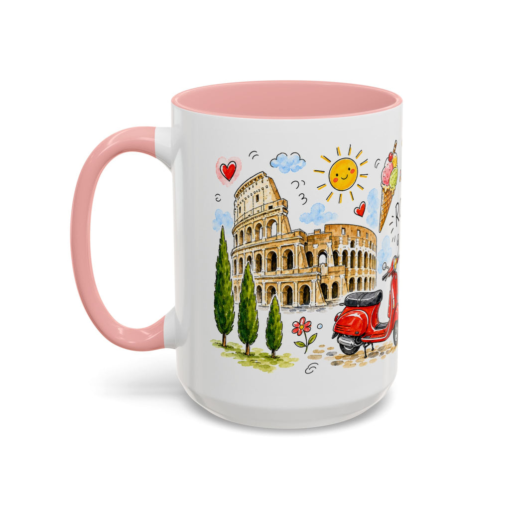 Rome Travel Mug | European City Souvenir Accent Coffee Mug | 11oz 15oz Ceramic Cup