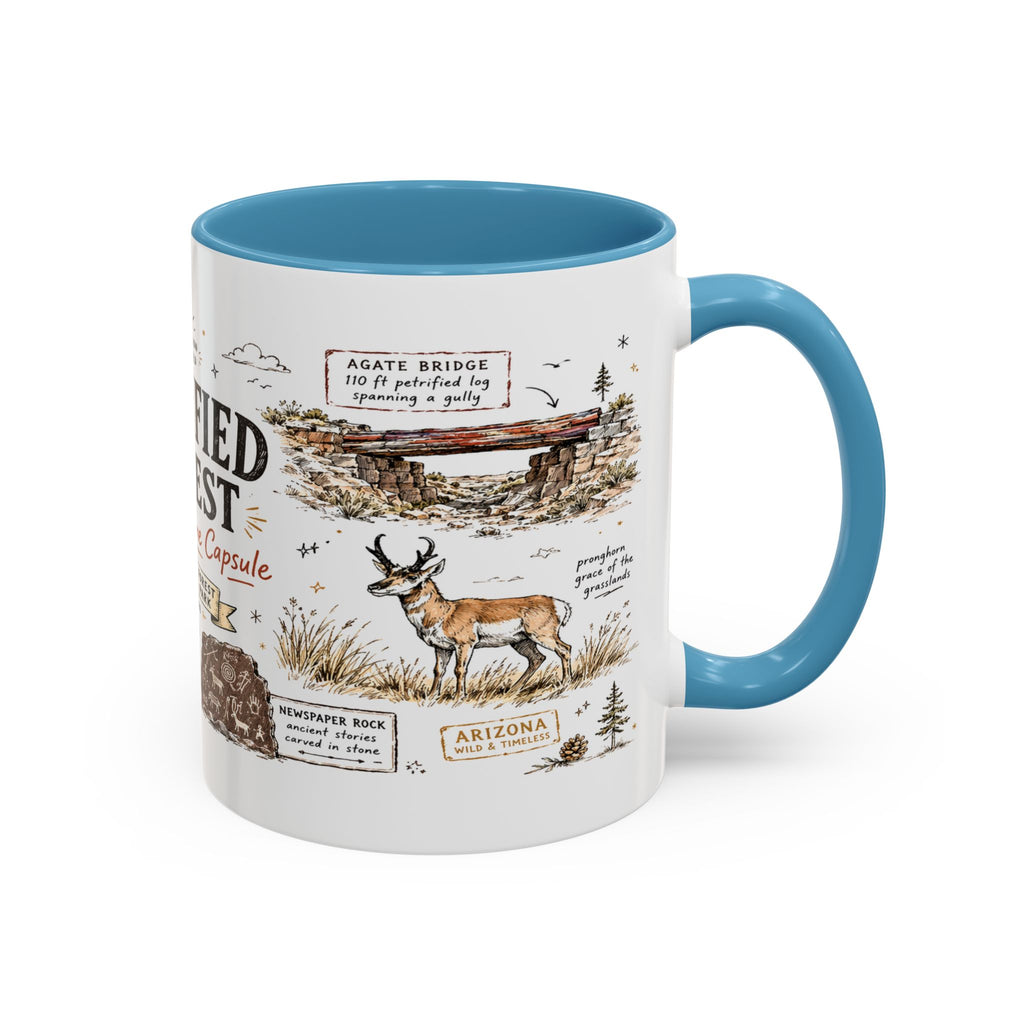 Petrified Forest National Park Coffee Mug | Arizona Painted Desert Fossil Gift | Accent Color Ceramic 11oz 15oz