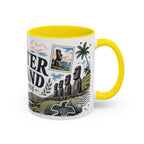 Easter Island Coffee Mug | Travel Destination Souvenir Gift | Accent Color Ceramic 11oz 15oz