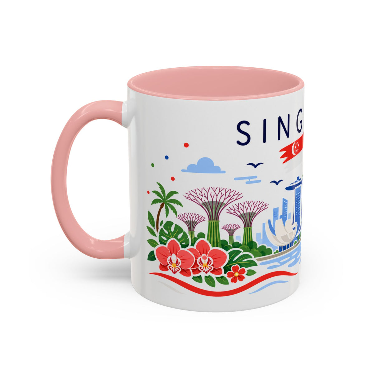 Singapore Coffee Mug | Travel Souvenir Accent Mug | Country Gift Ceramic Cup 11oz 15oz