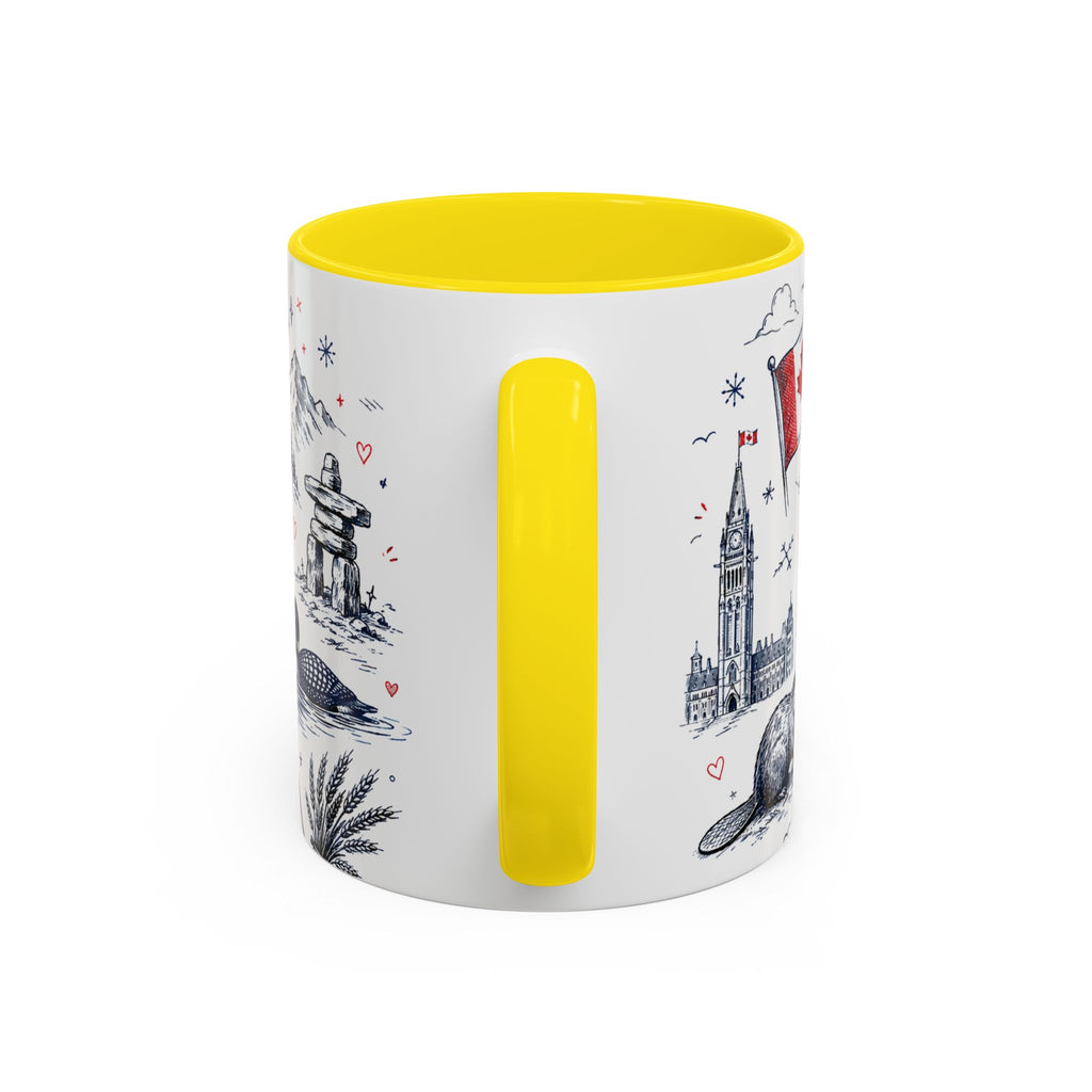 O Canada True North Coffee Mug | Canadian Pride Gift | Accent Color Ceramic 11oz 15oz